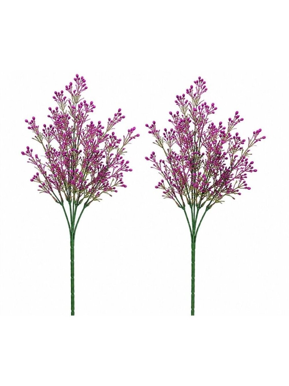 2 Purple Faux Wax Flower Sprays 13 Inch Artificial Filler Flowers Wildflower